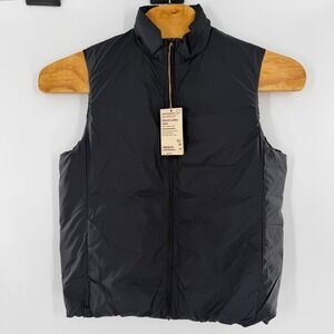 Muji Mens Light Weight Down Stand Collar Vest Black 750 Fill Power Puffer M NWT